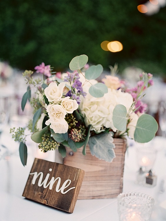 lavender table numbers for lavender dusty rose rustic country wedding